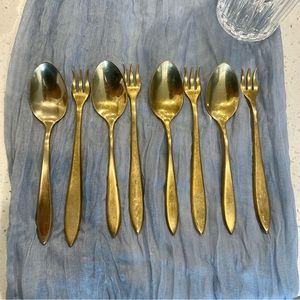 8 Dirilyte Seafood Forks and Teaspoons MCM